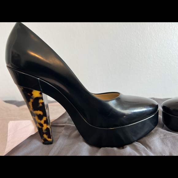 Stella McCartney Black Patent Tortoise Shell Dana Bio Pumps *FREE SHIP* - Picture 11 of 16